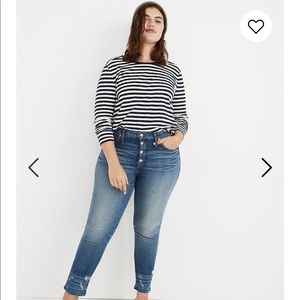 Madewell Slim Straight: Distressed Button Front